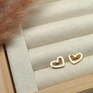 Ohrstecker Herz Edelstahl goldfarben Herzchen Ohrringe minimalistisch Ohrschmuck Herzohrstecker Herzform Geschenk für sie