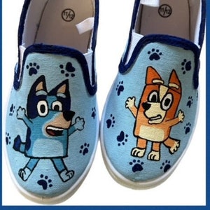Bluey & Bingo inspired hand painted shoes