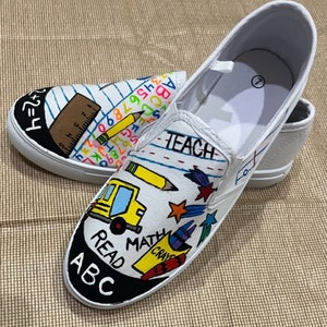 Hand Painted Teacher Shoes