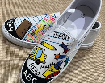 Hand Painted Teacher Shoes