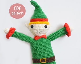 Patrón de crochet de elfo navideño (PDF)
