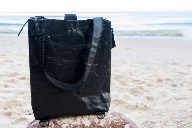 Laminated paper bag vegan leather Backpack
