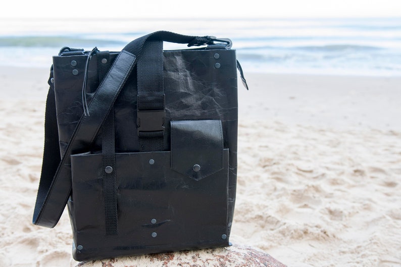 Laminated paper bag vegan leather Backpack