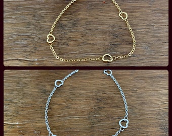 Anklet “Heart” made of stainless steel