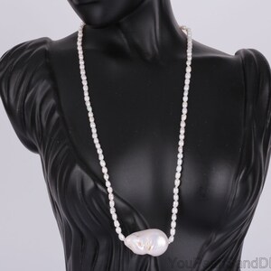 2.8-3.5MM Handmade Small Natural Pearls Necklace With Baroque Pearl Pendant,Tiny Real Freshwater Pearls Necklace,Pearl Jewelry Gift-NL2345