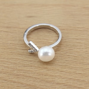 Anelli placcati in argento 925 regolabili, anelli vuoti con zirconi cubici, anelli fai da te, basi per anelli, creazione di gioielli, anelli vuoti per perle - SR18