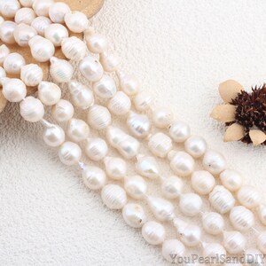 Perle d&#39;acqua dolce barocche a goccia bianca naturale da 9,5-11x12-14 mm, perle barocche con venature, fornitura di perle, perle sciolte per gioielli fai da te, all&#39;ingrosso