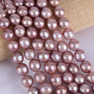 11-15mm High Luster Natural Purple Edison Pearls,Genuine Freshwater Pearls,Loose Pearls Supplies,DIY Pearls Jewelry-15.5inches-30pc-ADS002
