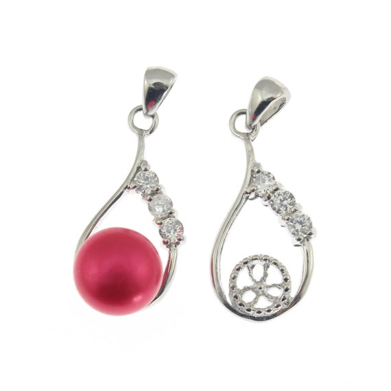 30/%OFSilver plated Blank Pendant Setting,Pendant fit pearl,Personality Necklace Blank Base Setting,Jewelry Unique Base Pearl Wholesale DZ034