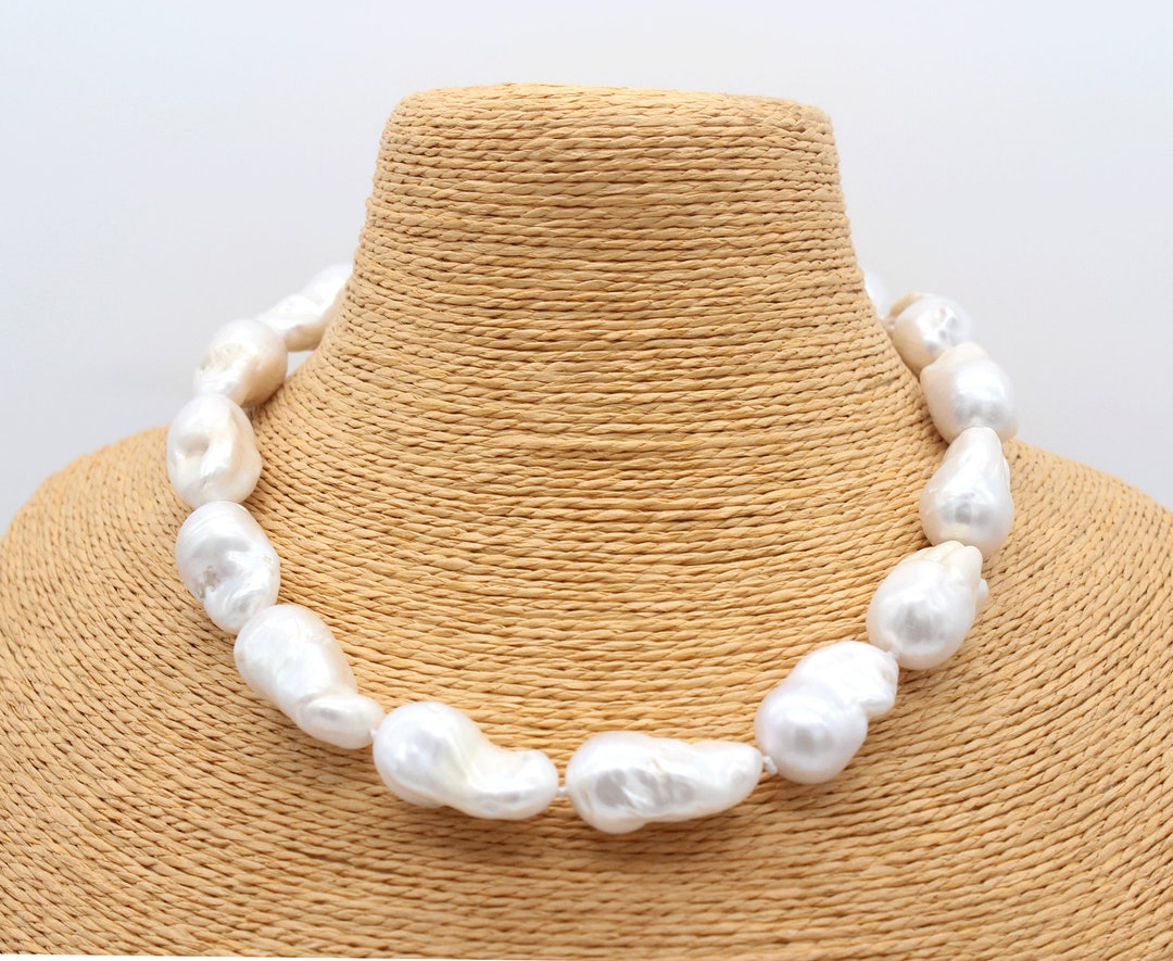 High Quality Thick Nacre Large Baroque Pearl Necklacewhite - Etsy Canada