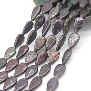 9-10x16-17 mm Peacock Purple Pearls,Unique Teardrop Pearls,Natural Freshwater Pearls,Loose Pearl for Jewelry Design,Wholesale-15.5 Inches