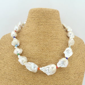 Lovely Colorful Baroque Pearl Necklace/ Bracelet,Natural Flameball Pearl Necklace/Pearl Bracelet,Statement Necklace,Necklace for Gift-SPN24