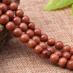 Grade A Smooth Golden Sand Gemstone Beads,Healing Red Gemstone Beads,Round Gemstone Beads,Wholesale Gemstone Beads,DIY,4/6/8/10/12mm-ST18