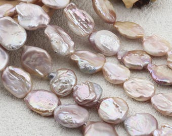 16x20mm Coin Pearl,Natural Pink/Purple Button Pearls,Freshwater Coin Pearls Supplies,Loose Pearl For Jewelry Making,Wholesale Pearls-NK002-2