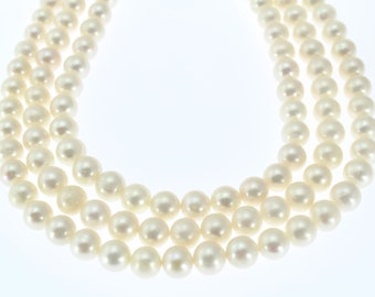 8-9mm Genuine Freshwater Pearls,Loose White Round Pearls,Pearl For Necklace /Bacelet Design,Wedding Jewelry,DIY Pearl Jewelry for Gift-NFP78