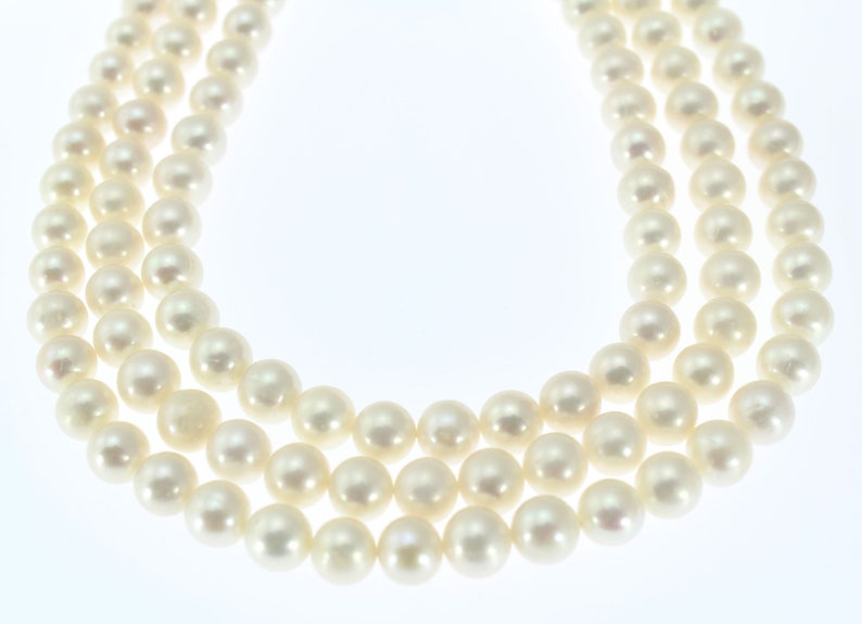 8-9mm Genuine Freshwater Pearls,Loose White Round Pearls,Pearl For Necklace /Bacelet Design,Wedding Jewelry,DIY Pearl Jewelry for Gift-NFP78 image 1