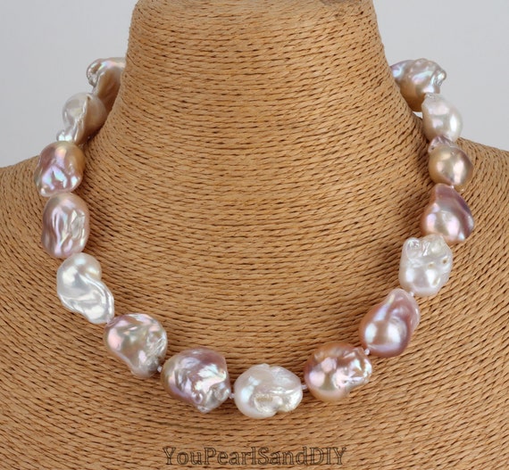 Gioielli Perle Naturali Lunga Collana Di Perle Barocche Bianche Naturali Mare Del Sud 12 A 1080028 - Foto 4