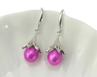 Brincos de pérolas banhados a prata, suportes de brincos com tampa esculpida, configurações de pinos de pérolas meio perfuradas, presentes de brincos de pérolas, achados de brincos-ER014