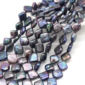 9-11 mm Good Luster Genuine Peacock Black Freshwater Pearl,Rare Loose Diamond Pearls Supply,DIY Pearls,Wholesale Pearls-15.5 Inches-CHL0011