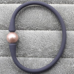 1 PCS-39 Colors Silicone Rubber Waterproof Stretch Bracelets,Pink Edison Pearls Bracelet,10-11mm Pearls Rubber Bracelet,Jewelry Gift-W077