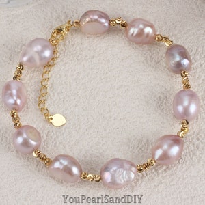 10-11mm Beautiful Natural Purple Pearl Bracelet,Elegant Freshwater Pearl Bracelet,Handmade Pearls Bracelet,Christmas Gift,Anniversary Gift