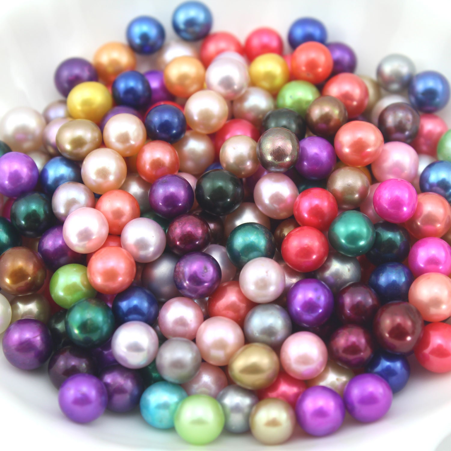 Loose Pearl Beads Mixed Color Round Pearls67mm Freshwater Etsy UK