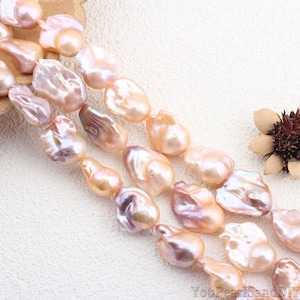 16-18x24-27 mm hochwertige natürliche rosa lila Feuerball Barockperle, lose Süßwasserperlen Versorgung, DIY Schmuck, Schmuckherstellung, DIY-YHZ004-8