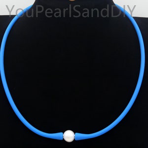 1pcs-45 cm Freshawater Pearl Necklace,18 Colors Silicone Rubber Necklace,Elastic Waterproof Necklace,Pearl Jewelry Gift,Gift For Her-W065