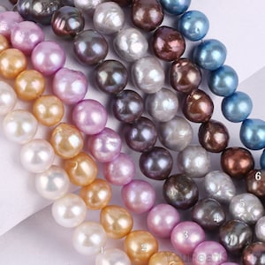10-12mm Multicolor Loose Edison Pearl Beads,Freshwater Pearl Strand,Loose Nucleated Pearl,Wedding Pearls Jewelry,DIY-15.5inches-39pcs-ADS004