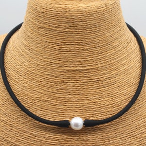 1Pcs-50cm 10-11mm Freshwater Pearl Necklace,Silicone Rubber Necklace,Waterproof Choker Necklace,Sport/Wedding Jewelry,Gift for Her,DIY-W067