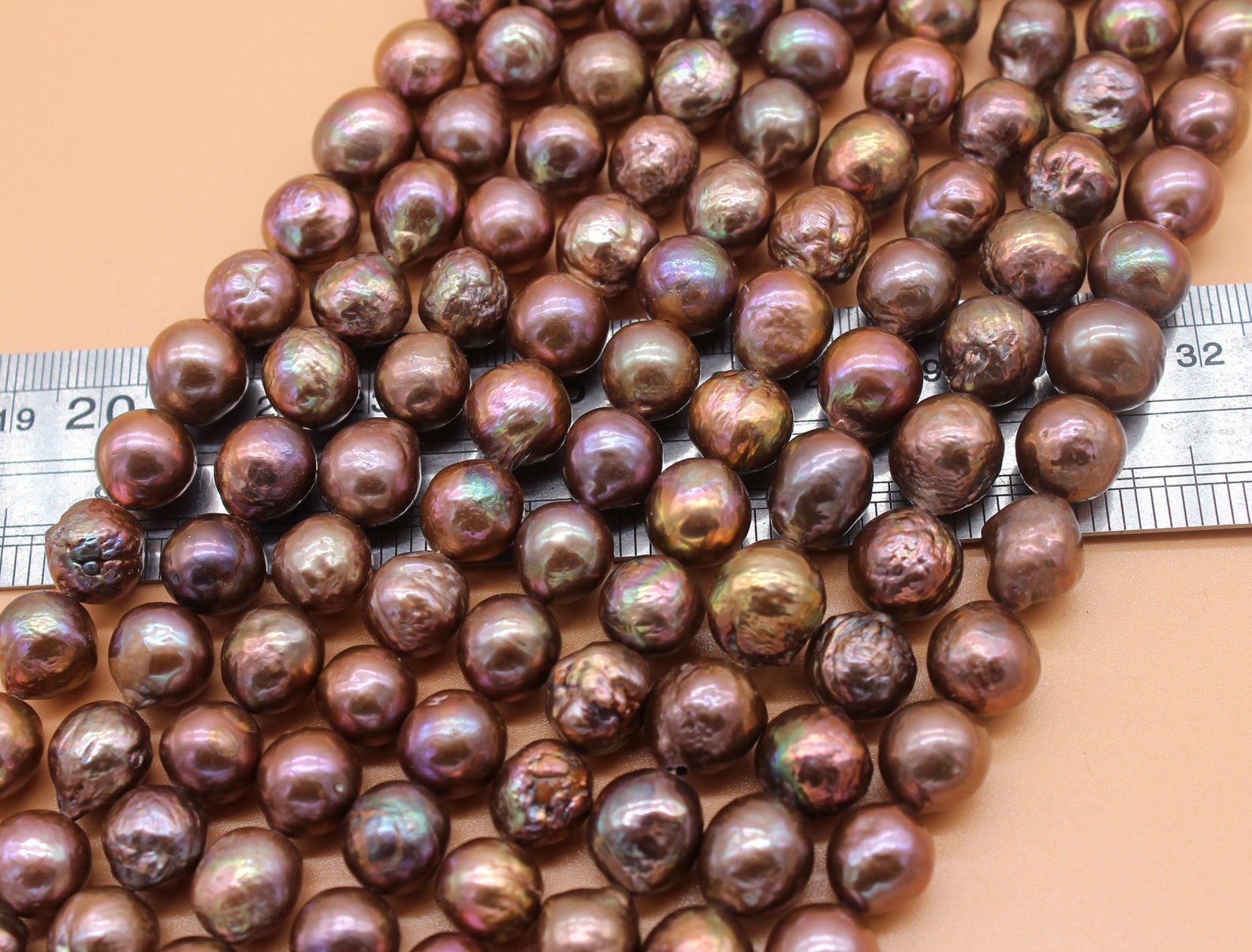 1012mm Brown Freshwater Cultured pearl beadsNear round Etsy