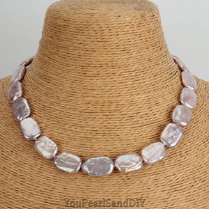 13x18mm Genuine Natural Purple Freshwater Pearl Necklace,Good Luster Coin Pearl Necklace,Pearl Choker,Neckalce For Women,Pearl Necklace Gift