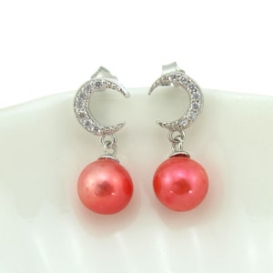 Blank  Silver Plated Stud Earring Setting ,Earrings Charm for Half Drilled Pearls Beads,Earring Stud,Post Earring--ER033