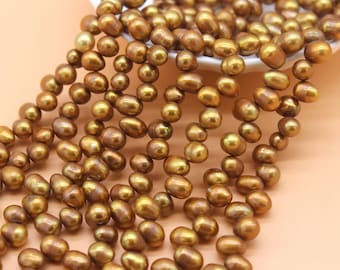 6-7 mm braune Kartoffel natürliche Süßwasserperlen, echte Perlen Versorgung, DIY Perlen Schmuck, Schmuckherstellung, Großhandel Perlen, DIY Perlen Schmuck, Geschenk