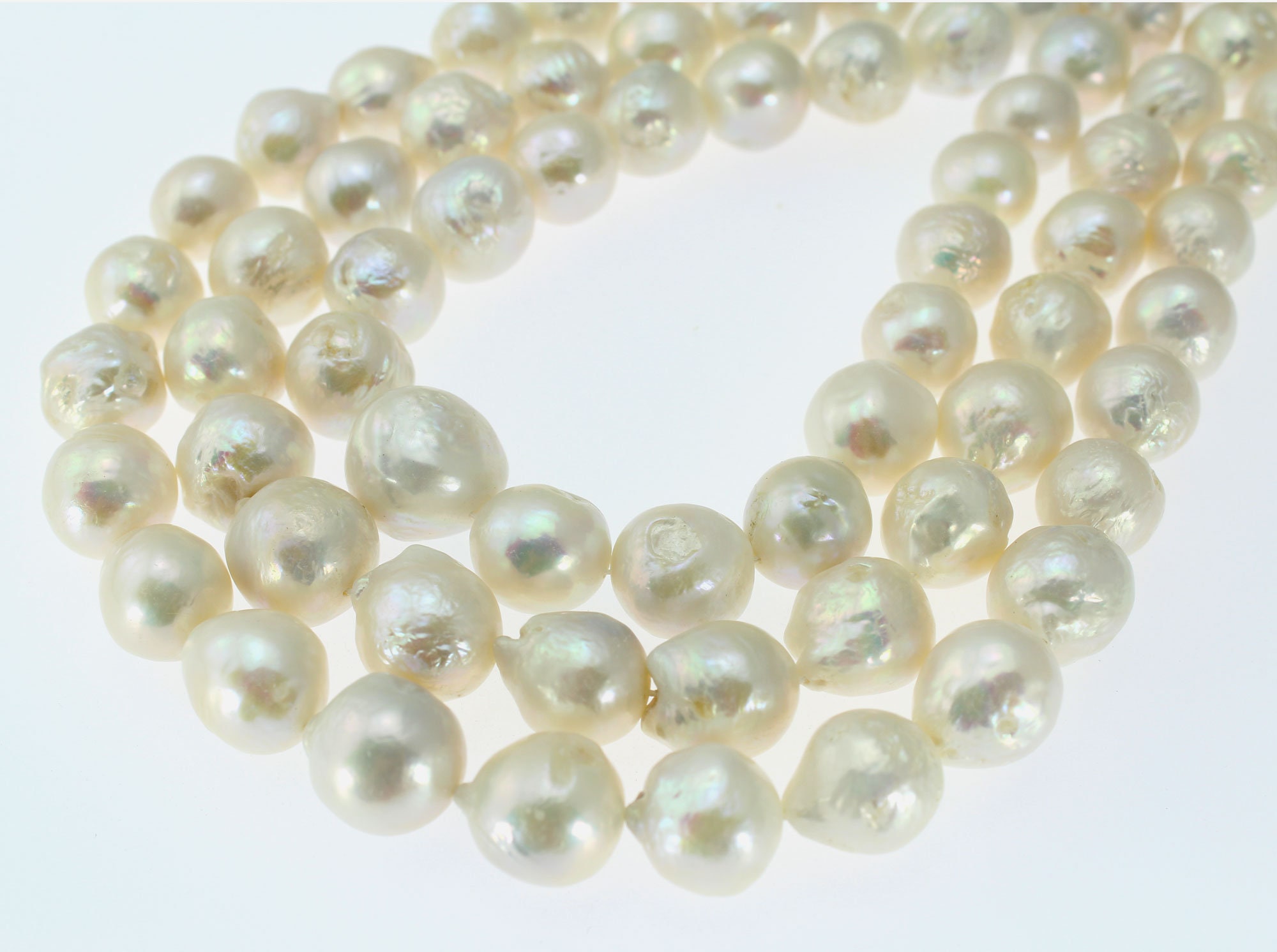 13-15mm perles de perles d'eau douce naturelles, belle forme ronde de  couleur blanche, perle AA perle, grande qualité PB1089 -  France