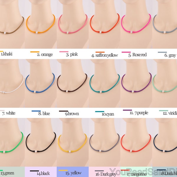 Freshwater Pearl Rubber Necklace,18 Colors Silicone Wristband For Women/Girl,Stretch Waterproof Silicone Rubber necklace,Bridal jewelry