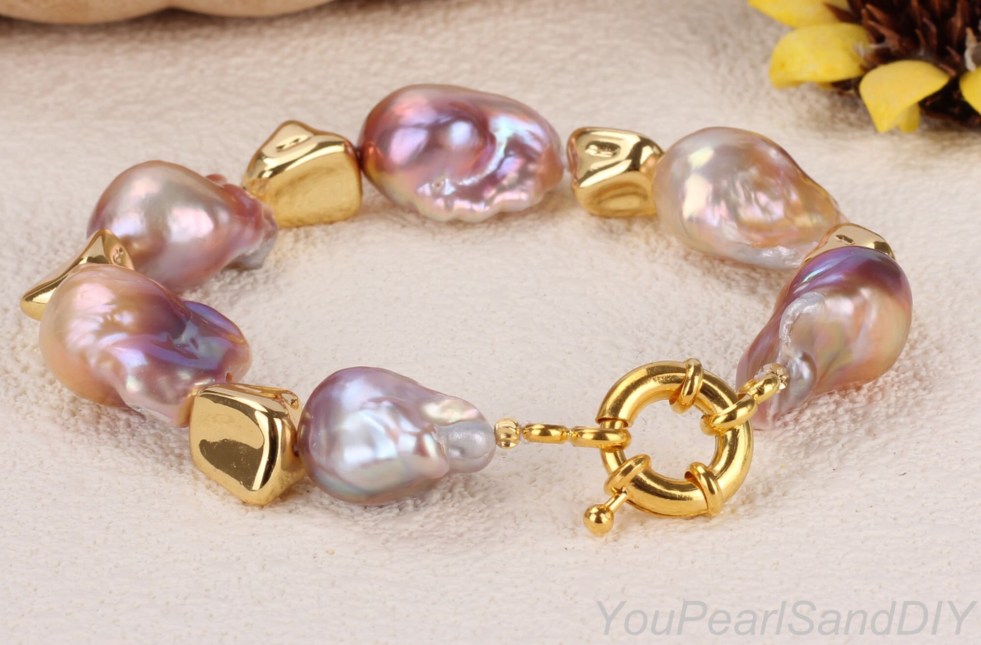 【BLACKPURPLE】23SS★ belle baroque pearl bracelet Natural Purple Freshwater Baroque Pearl Bracelet,handmade
