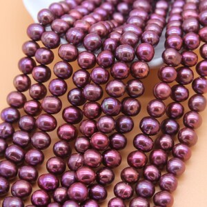 7-8mm Purple Natural FreshwaterPotato Pearls,Loose Pearl Beads Supply,Genuine  Freshwater Pearls For Jewelry Design,DIY Gifts,Jewelry Making