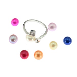Montatura per anello in argento, anello placcato argento 925 regolabile, anelli vuoti per perle/perline, gioielli fai da te, accessori per montatura anelli, vendita all&#39;ingrosso - SR19