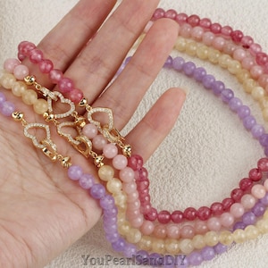 6mm High Qualituy Multi-colored Jade Beads Necklace,Healing Gemstone Beaded Choker,Gemstone Jewelry,Women Necklace,Wedding Necklace,Gifts