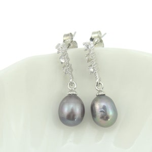 Silver Plated Natural Pearls Earrings,Blank Stud Earrings Base for Half Drilled Pearls/Beads,DIY Pearls Earrings,Wholesale Charms-ER039