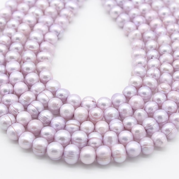 8-9mm Genuine potato freshwater pearl,Lavender Baroque pearl strand,Wedding pearls,Pearl for jewelry necklace bracelet -52pcs-15.5inches