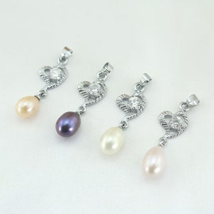 Silver Plated Freshwater Peal Charm,Natural Pearl Pendant,Pearl Pendant For Jewelry Necklace Making,Wholesale Charms,Loose Pendants Supply