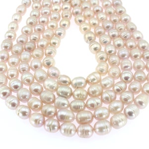 10-11mm Natural Pink Rice Shape Freshwater Pearls,Genuine Pearls Supply,Loose Pearls for DIY Pearl Necklace/ Bracelet,Wedding Pearls-33pcs