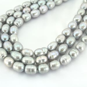 9-10 mm hochwertige graue Kartoffel natürliche Süßwasserperle, echte Süßwasserperlen, lose Perlenperlen, Großhandelsperle, DIY Geschenk-30 Stück-15 Zoll