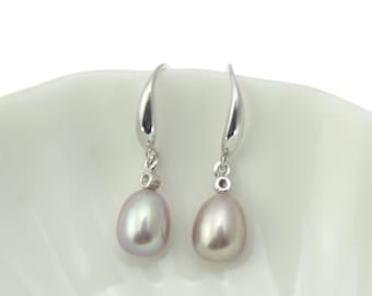 Silver Plated Heart Hook Earring Setting ,Blank  Earring Mounts, 5-7MM Half Drilled Pearls Peg Settings ,Blank Earring Findings-ER015