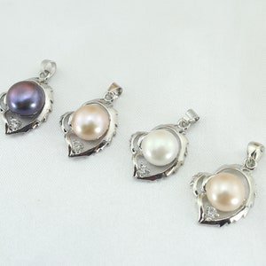 Natural Pearls Pendant,Silver Plated Freshwater Pearls Charms,DIY Pearls Necklace,Loose Pendant Charms Supply,Wholesale Pendant,DIY Gifts