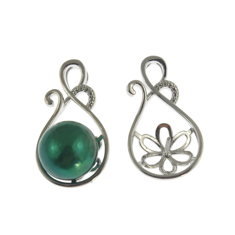 30/%OFSilver plated Blank Pendant Setting,Pendant fit pearl,Personality Necklace Blank Base Setting,Jewelry Unique Base Pearl Wholesale DZ034