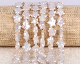 10-12mm Natural White Star Freshawater Pearl Strands Supply,Jewelry Making,DIY Gift-15 inches-AL001