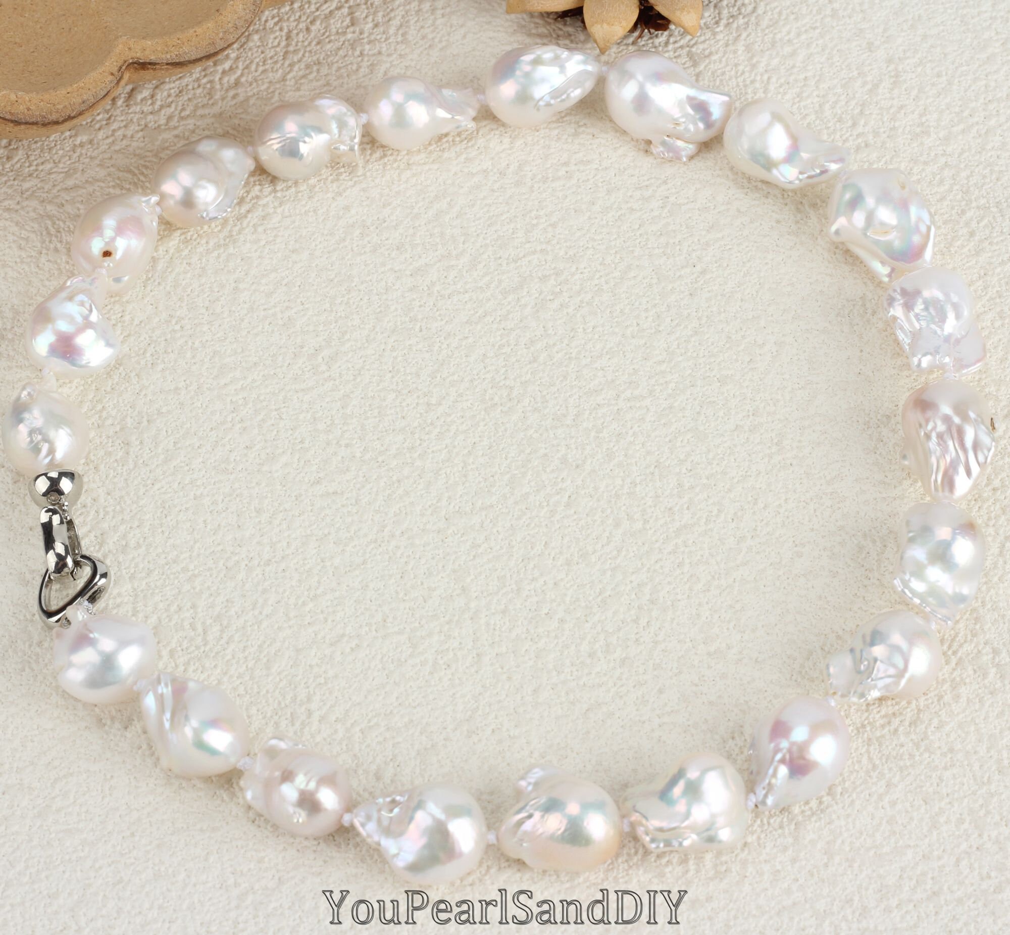 Collana Lunga Di Perle Barocche D'Acqua Dolce Naturali - Foto 9